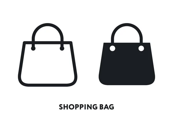 Shopping Bag Purse Vector Flat Line Icon Illustration — Stock Vector