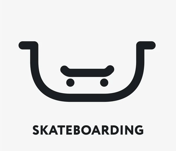 Скейтбординг Рамп Векторная Линия — стоковый вектор