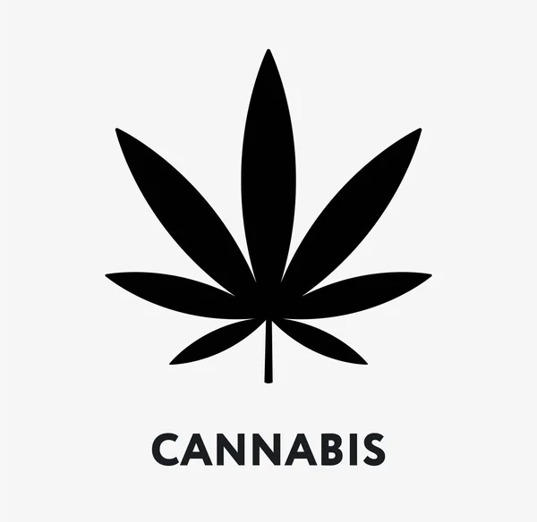 Marihuana Hoja Planta Cannabis Icono Línea Vectorial — Vector de stock