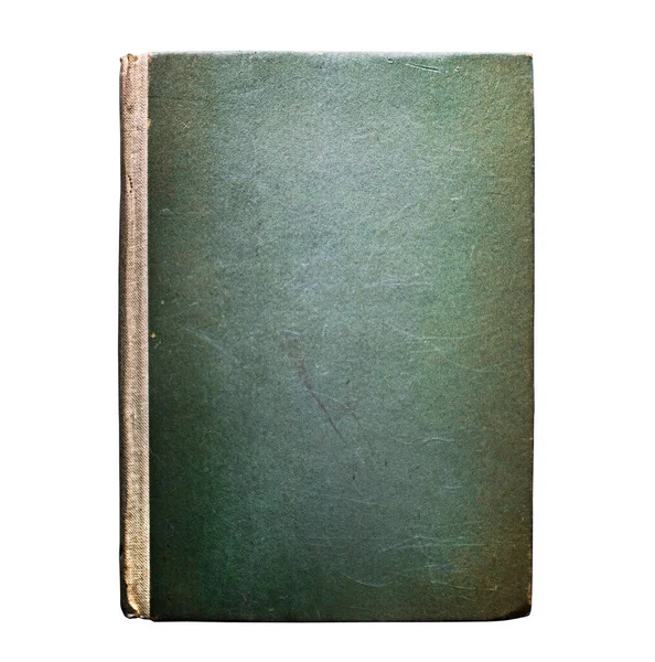 Vieille Vintage Antique Aged Rarity Green Book Cover Isolé Sur — Photo