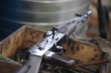 Kalashnikov assault rifle blared clipart