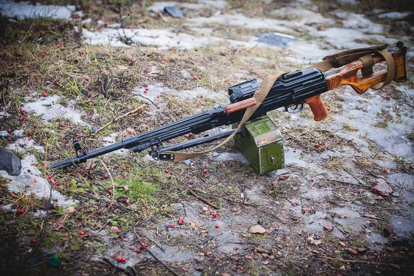 Kalashnikov Ametralladora Invierno — Foto de Stock