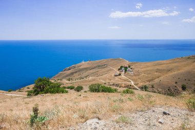 Cape Meganom Karadeniz arka plan üzerinde