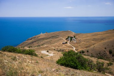 Cape Meganom Karadeniz arka plan üzerinde