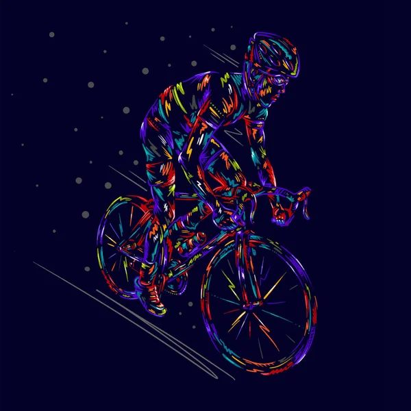 Велогонщик Гонщик Соревнования Спортивной Гонке — стоковый вектор