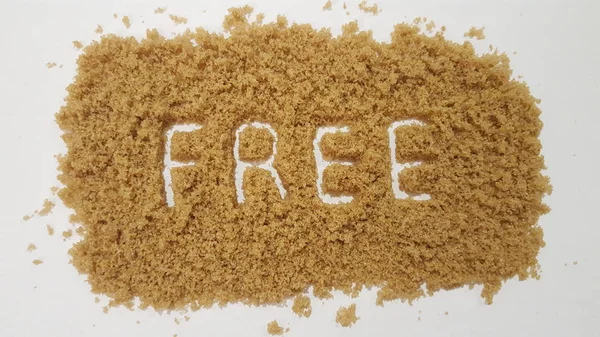 Ücretsiz kahverengi şeker beyaz arka plan üzerinde dile. Şeker ücretsiz, Sugarfree, şekersiz.