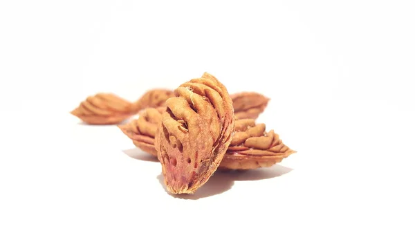 Frutas Sobre Fondo Blanco Nectarine Peach Seeds Diseño Artístico Arte — Foto de Stock