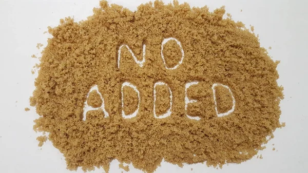 No Added Spelled Out in Brown Sugar.  No Added Sugar.  Healthy Eating Choices Abstract Design.