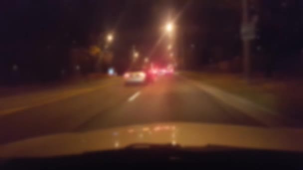 Driving Heavy City Traffic Street Night Blur Effect Driver Point — Stock Video