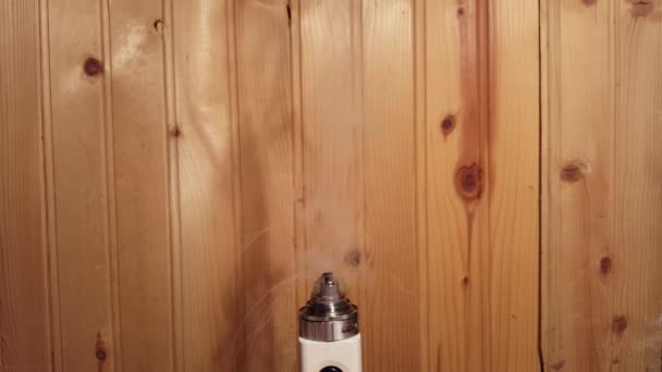 Vaporizzatore Mod Rba Rda Vaporizzatore Liquid Juice Vaping Smoke Trail — Video Stock