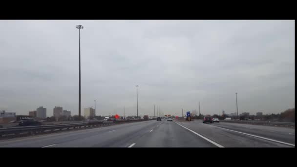 Tagsüber Auf Der Autobahn Fahren Fahrersicht Autobahn Oder Autobahn Oder — Stockvideo