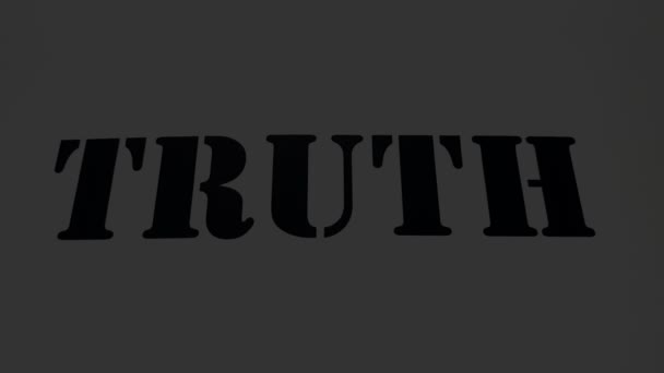 Wahrheit Auf Weißem Hintergrund Abstrakte Wahrheitsbegriffe Verblassen Während Sie Langsam — Stockvideo