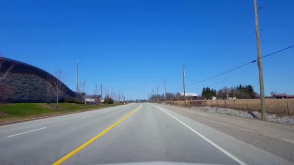 Driving Rural Road Farmland Spring Day Driver Point View Pov — Stock Video