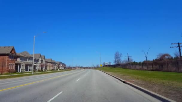 Driving Residential Road Spring Day Driver Point View Pov Beautiful — Stock Video