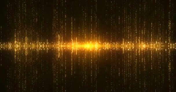 Stock Motion Graphics Clip Features Countless Gold Particles Move Upwards — Stock Video