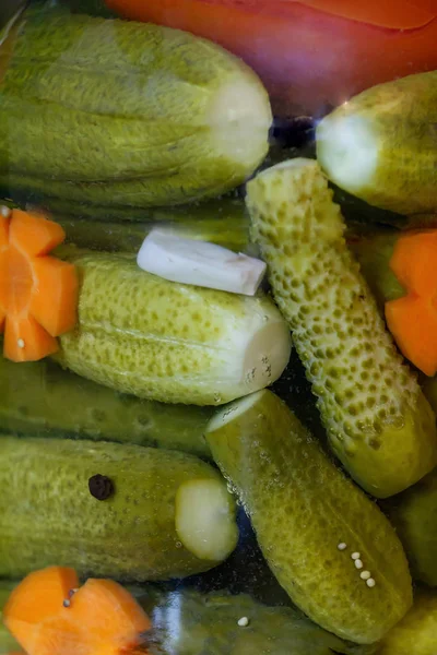 Pickles in a jar. — Stock Photo, Image