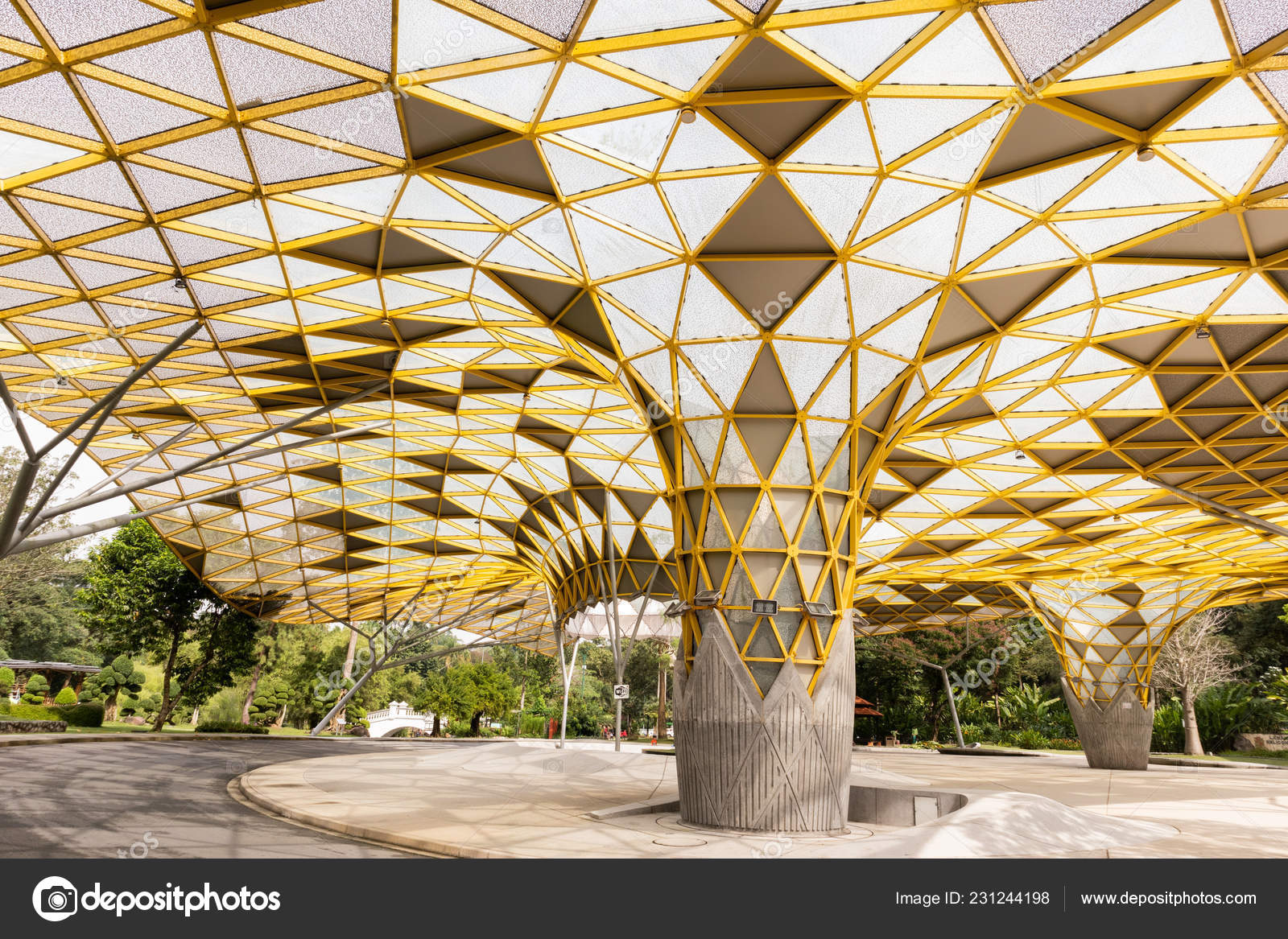 Beautiful Geometric Pattern Canopy Perdana Botanical Garden Kuala Lumpur Stock Editorial Photo C Hafizmustaph4 231244198