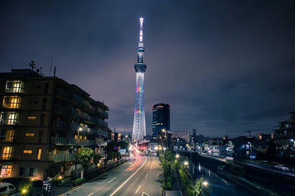 Tokyo Skytree Tower Iluminação Noite — Fotografia de Stock