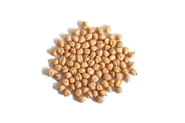 Isolated Uncooked Chickpeas White Background — Stock Photo, Image