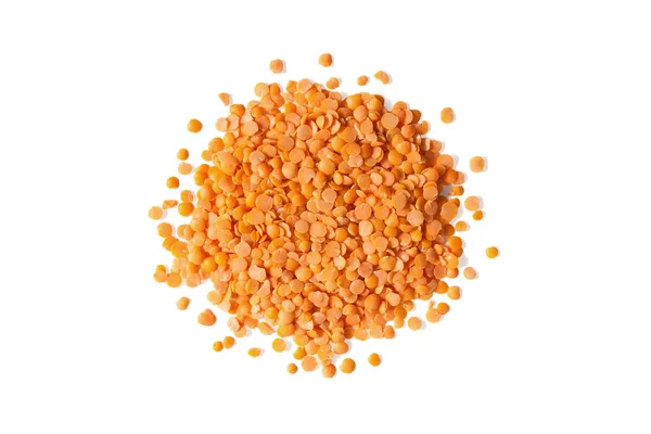 Stack Red Lentils Isolated White Background — Stock Photo, Image