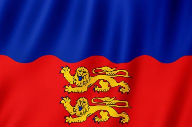 Calvados, Fransa bayrağı. Calvados bayrak sallayarak 3d çizim.