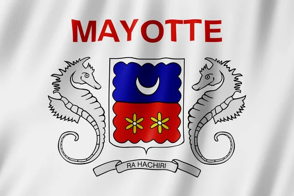 Flag Mayotte France Illustration Mayotte Flag Waving — Stock Photo, Image