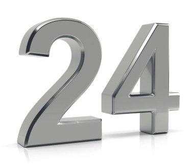 Beyaz arka plan üzerinde izole sayı 24