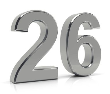 26 numaralı beyaz arka plan üzerinde izole