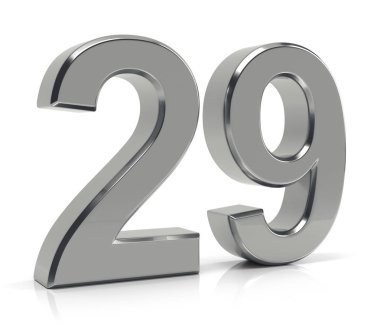 Beyaz arka plan üzerinde izole sayı 29