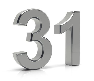 Beyaz arka plan üzerinde izole sayı 31