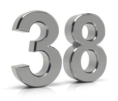 Beyaz arka plan üzerinde izole 38 numara