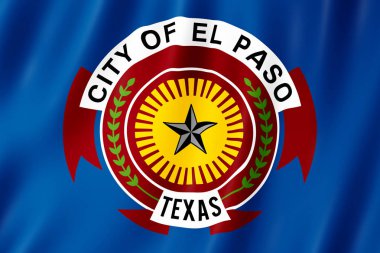 El Paso şehir, Teksas (ABD) 3d resimde bayrak