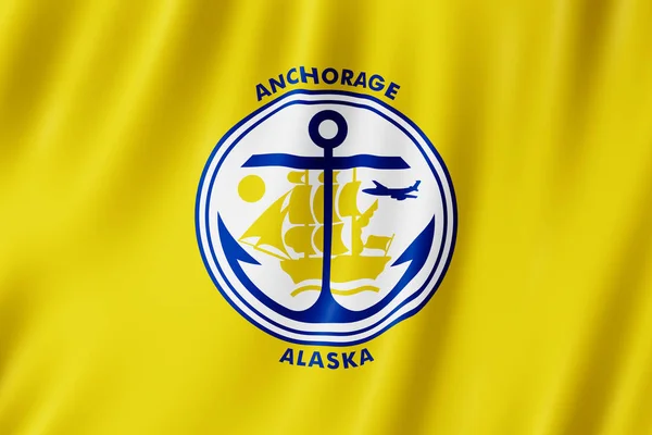 Flagge Der Ankerstadt Alaska Illustration — Stockfoto