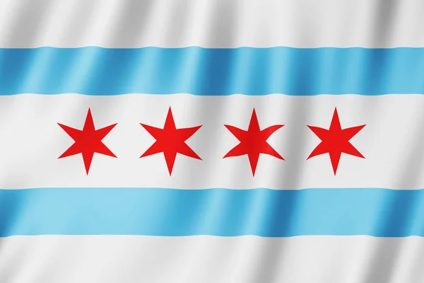 Flagge Der Stadt Chicago Illinois Illustration — Stockfoto