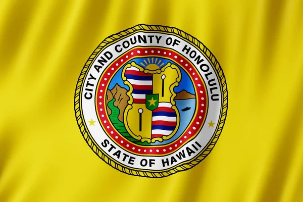 Flagge Der Honolulu Stadt Hawaii Illustration — Stockfoto