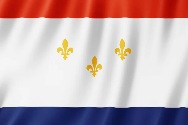 イラスト ルイジアナ州ニューオーリンズ市旗します — ストック写真