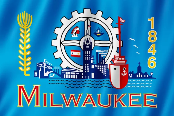 Flagge Der Stadt Milwaukee Wissconsin Illustration — Stockfoto