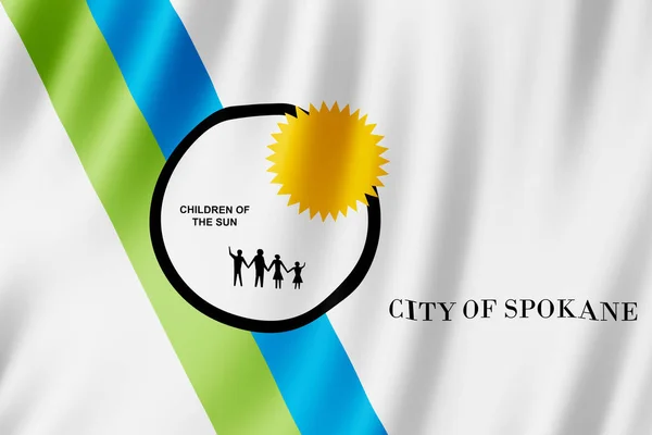 Flagge Der Stadt Spokane Washington Illustration — Stockfoto