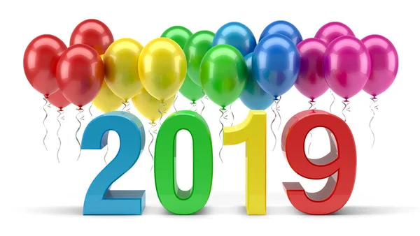 Balony Szczęśliwego Nowego Roku 2019 — Zdjęcie stockowe