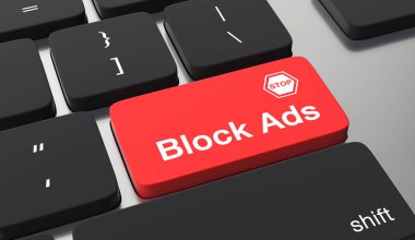 Reklam kavramını engelleyin. Klavye düğmesindeki reklam metnini engelleme