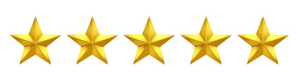 5 out of 5 stars rating. Five golden stars