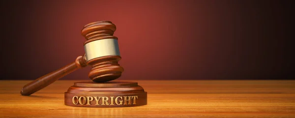 Copyright Law Gavel Word Copyright Sound Block — Stock Photo, Image