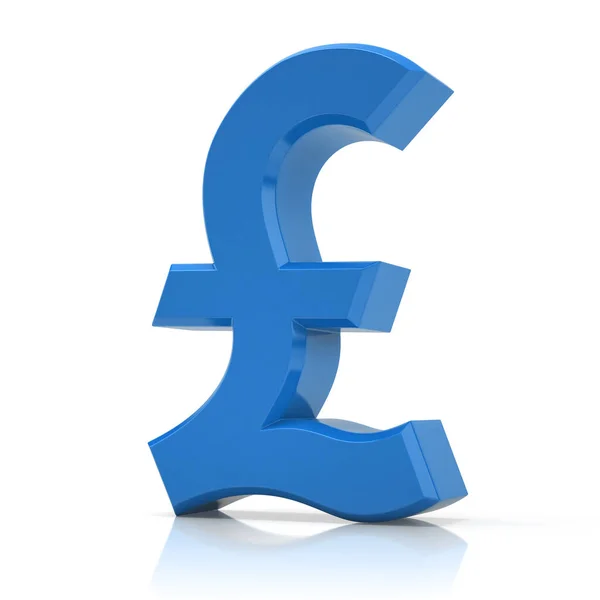 Símbolo Azul Signo Libra Británica Aislado Sobre Fondo Blanco — Foto de Stock