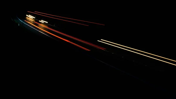 Luzes Carros Com Noite — Fotografia de Stock