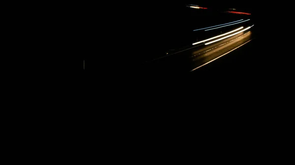 Lichter Von Autos Mit Nacht — Stockfoto