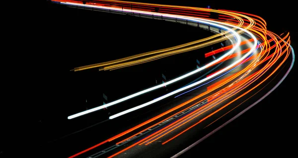 Luces Los Coches Por Noche — Foto de Stock