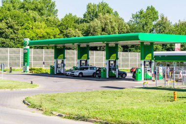 Czeladz, Polonya -31.07.2020 - Czeladz 'deki Bp benzin istasyonu