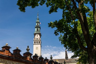 Czestochowa, Polonya - 02.08.2020 Polonya Czestochowa şehrindeki Jasna Gora manastırı