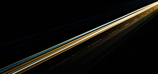 Luzes Carros Com Noite — Fotografia de Stock