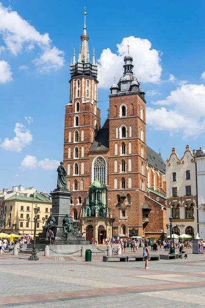 Cracovia Polonia 2020 Iglesia Santa María Plaza Del Mercado Cracovia — Foto de Stock